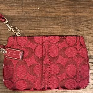 Small Red Coach Wristlet